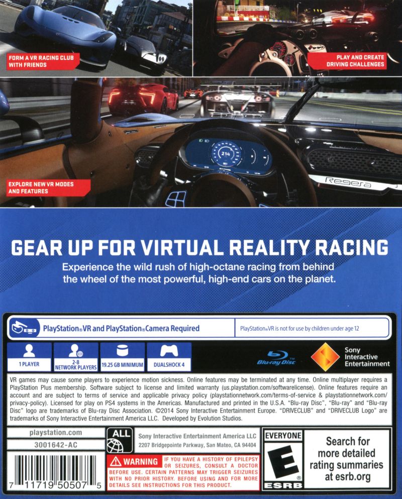 DriveClub VR PS4 - Video Game - Used - CaveGamers - Image 2