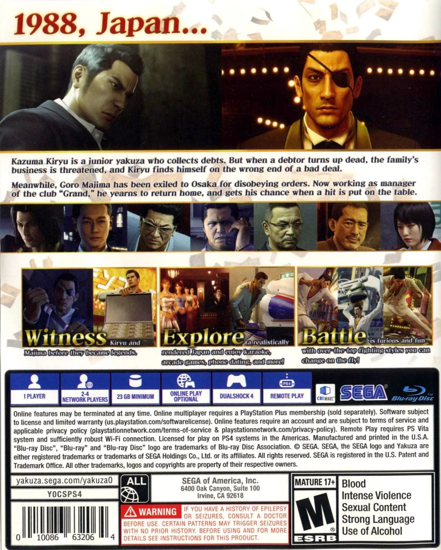 Yakuza 0 Zero PS4 - Video Game - Used - CaveGamers - Image 2