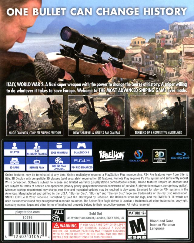 Sniper Elite 4 PS4 - Video Game - Used - CaveGamers - Image 2