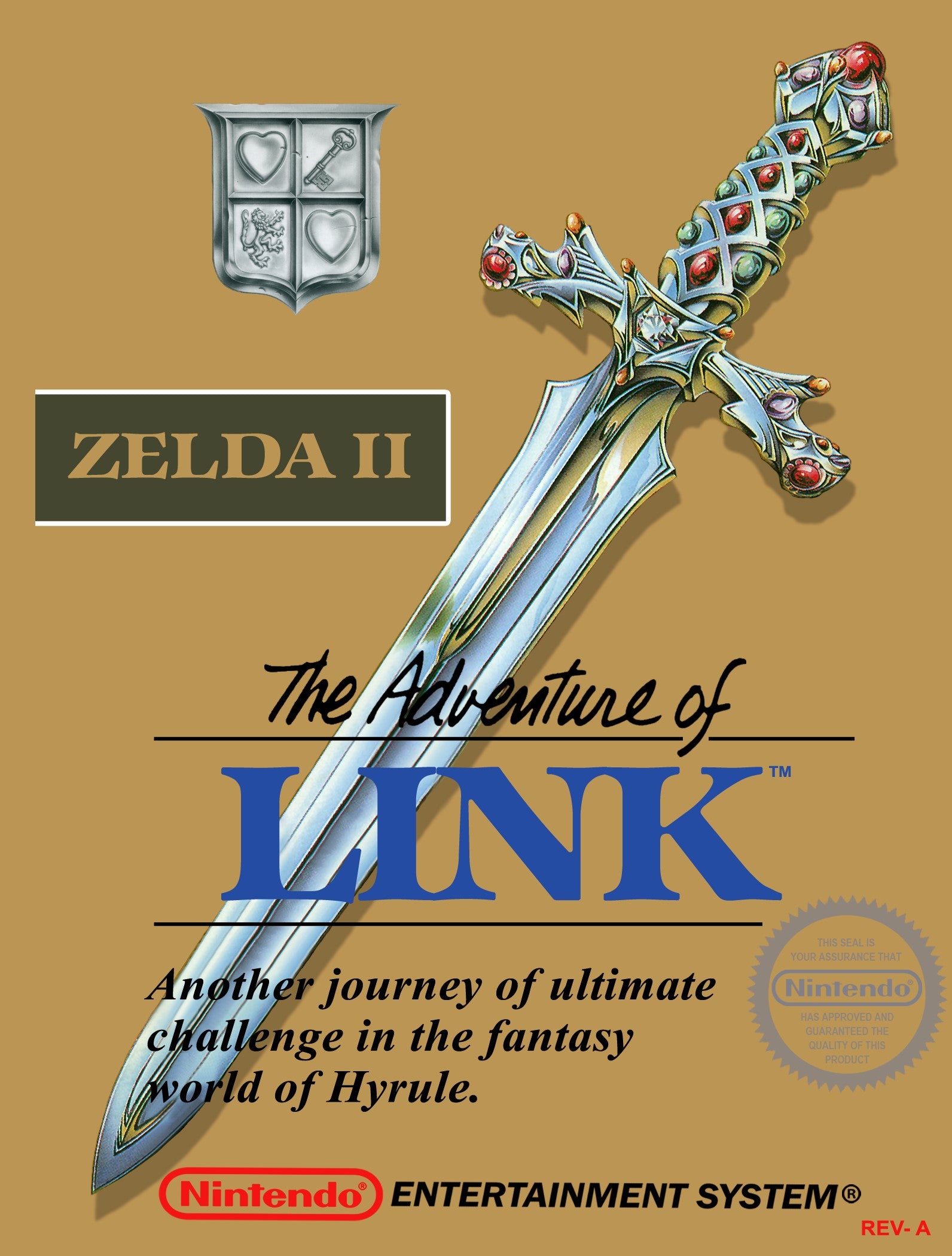 Zelda II: The Adventure of Link (Gold Cart) NES - Video Game - Used - CaveGamers