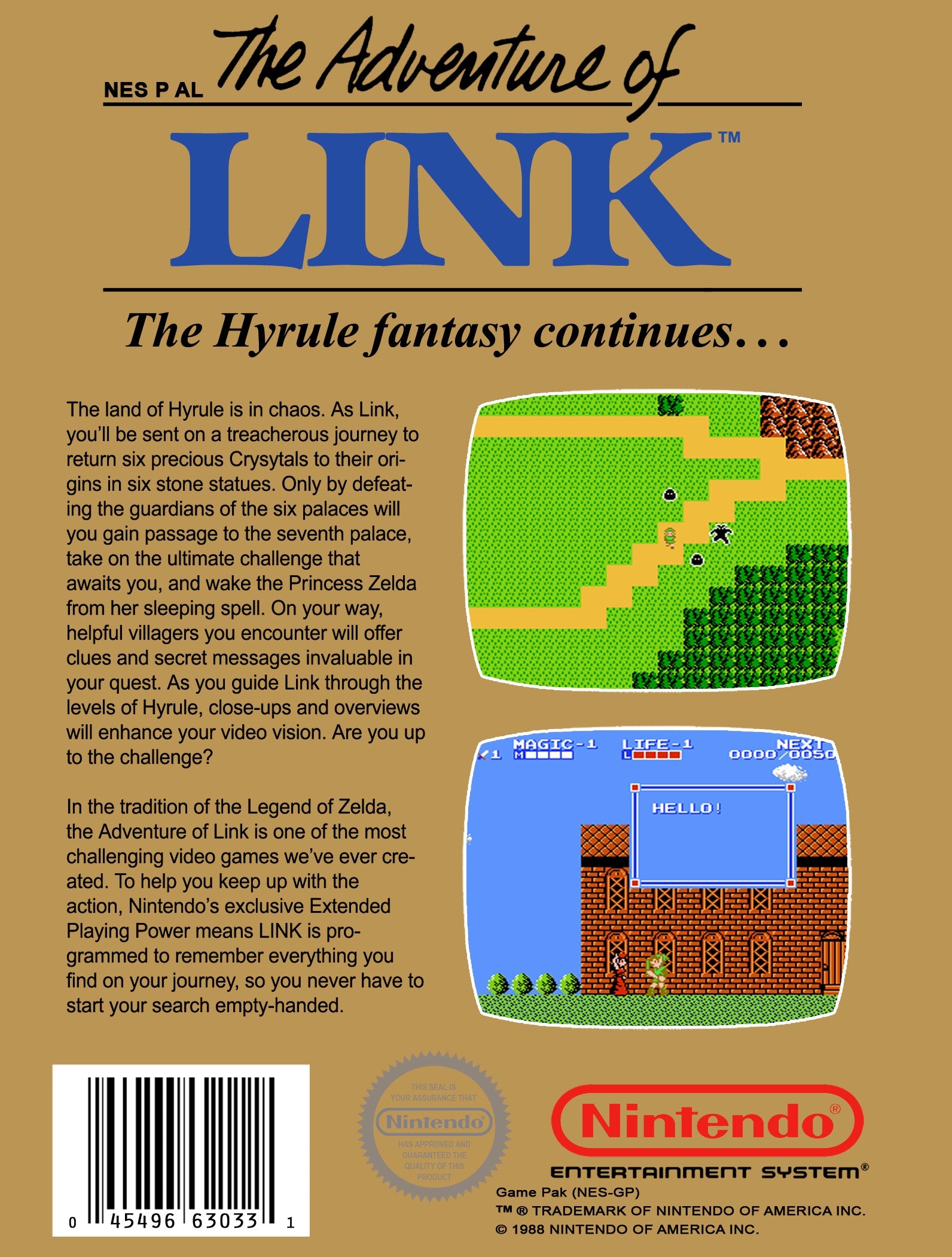Zelda II: The Adventure of Link (Gold Cart) NES - Video Game - Used - CaveGamers - Image 2