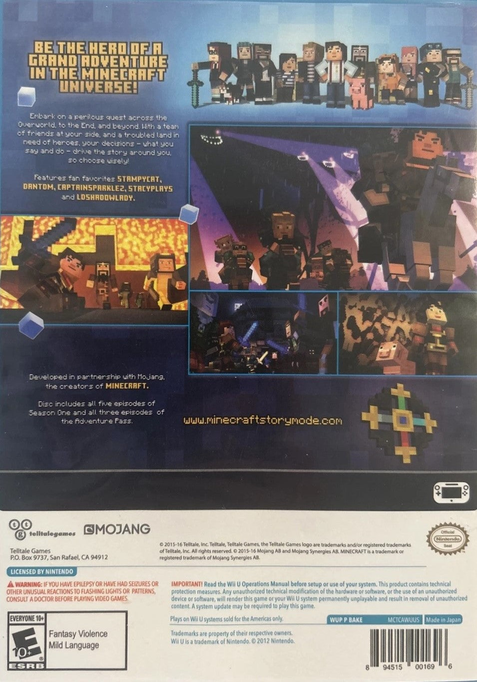 Minecraft: Story Mode Complete Adventure Wii U - Video Game - Used - CaveGamers - Image 2