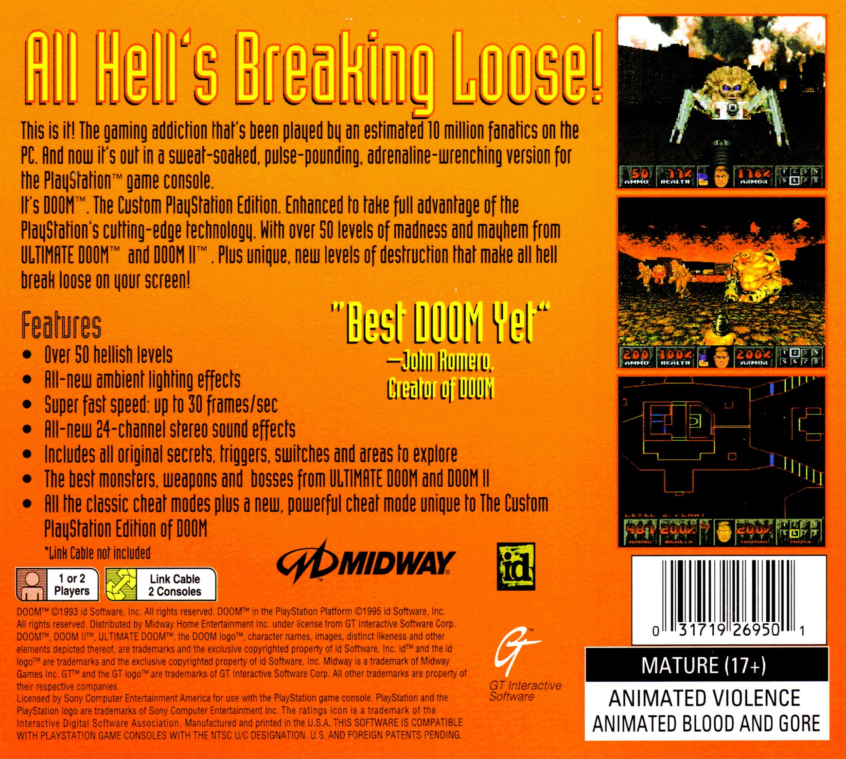Doom Playstation - Video Game - Used - CaveGamers - Image 2