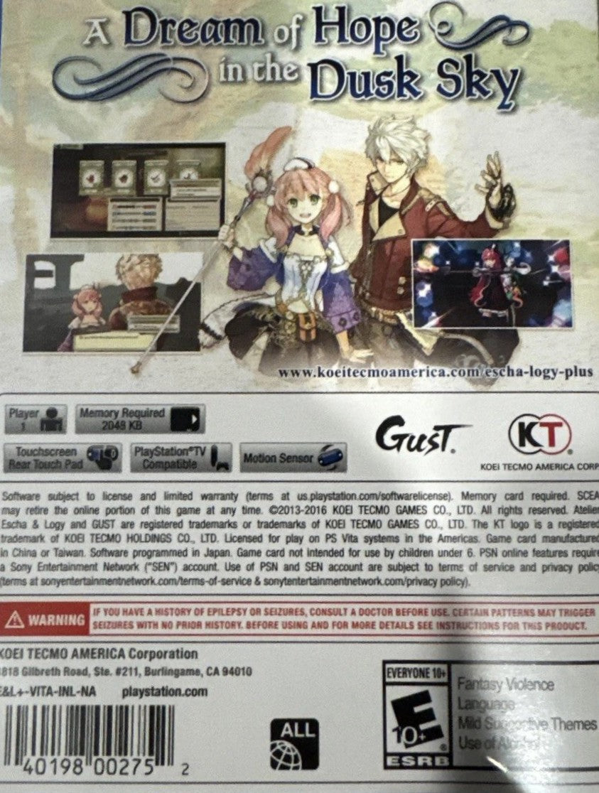 Atelier Escha & Logy Plus: Alchemists of the Dusk Sky PSV - Video Game - Used - CaveGamers - Image 2