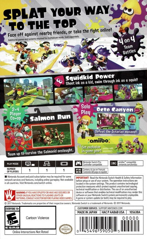 Splatoon 2 Switch - Video Game - Used - CaveGamers - Image 2