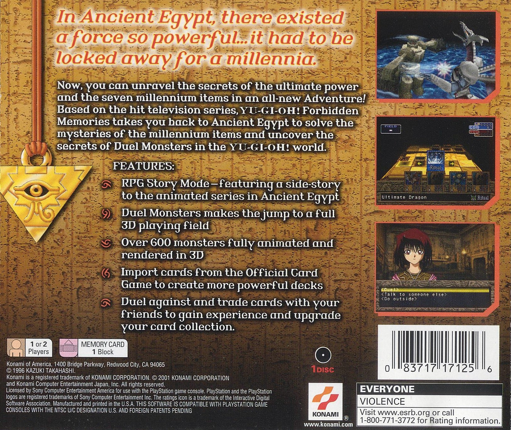 Yu-Gi-Oh! Forbidden Memories Playstation - Video Game - Used - CaveGamers - Image 2