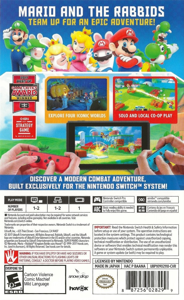 Mario + Rabbids: Kingdom Battle Switch - Video Game - Used - CaveGamers - Image 2