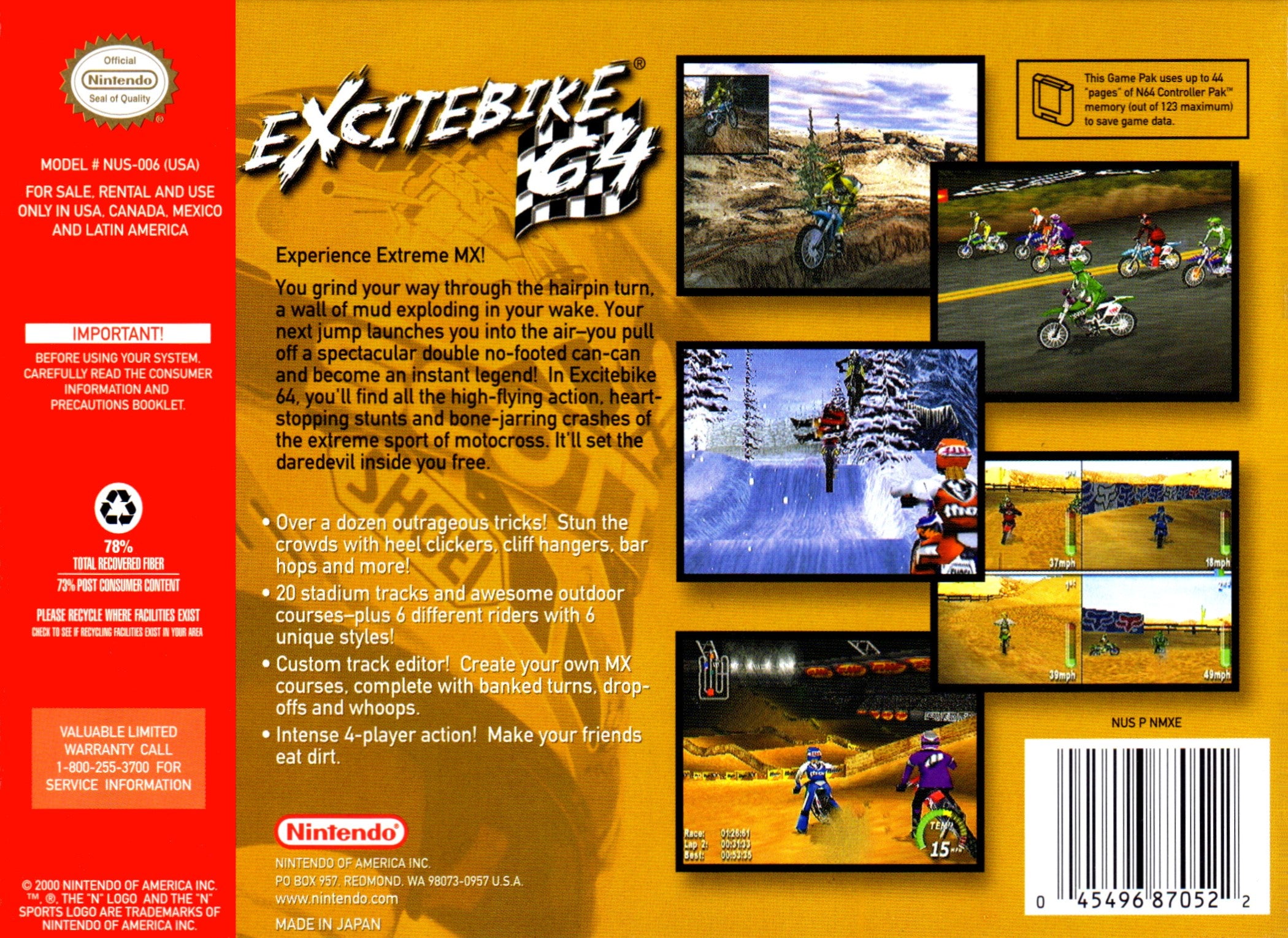 ExciteBike 64 N64 - Video Game - Used - CaveGamers - Image 2