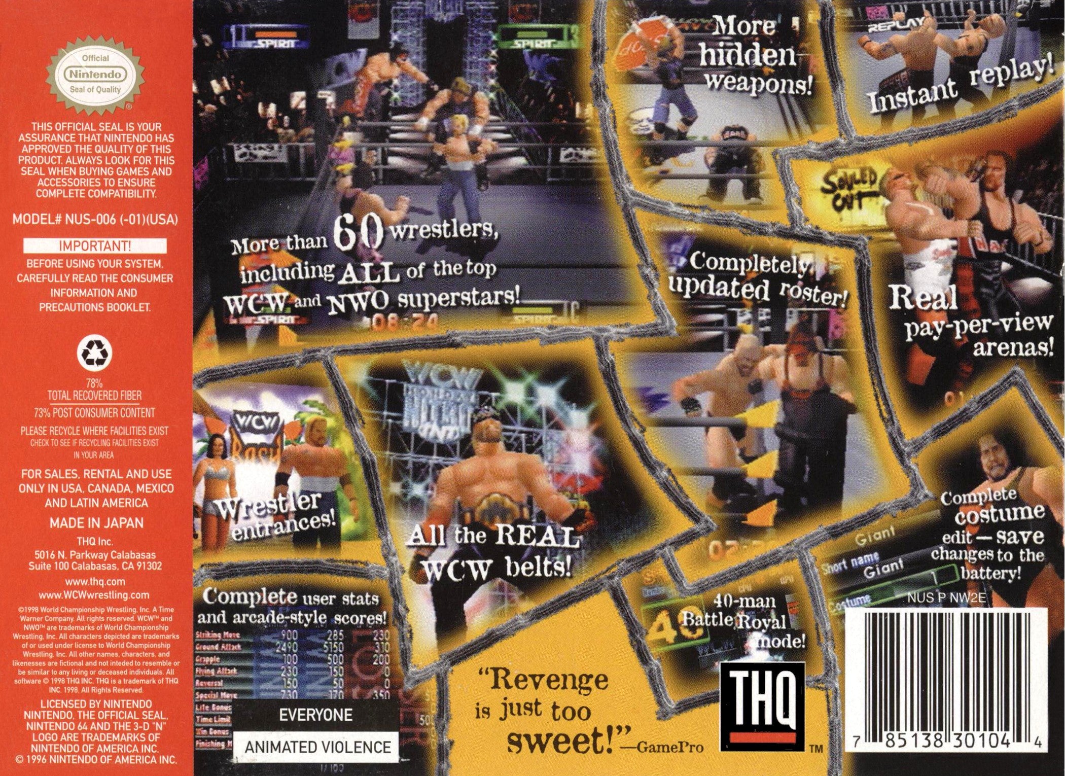 WCW/NWO Revenge N64 - Video Game - Used - CaveGamers - Image 2