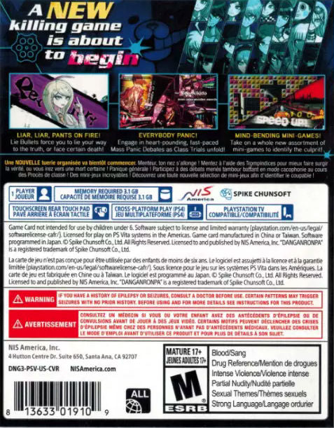 Danganronpa V3: Killing Harmony PSV - Video Game - Used - CaveGamers - Image 2