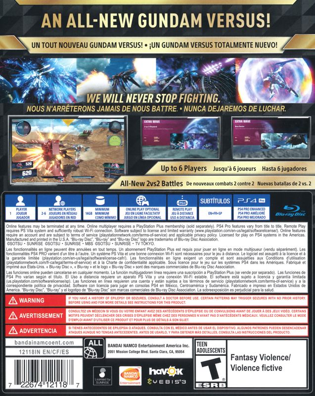 Gundam Versus PS4 - Video Game - Used - CaveGamers - Image 2