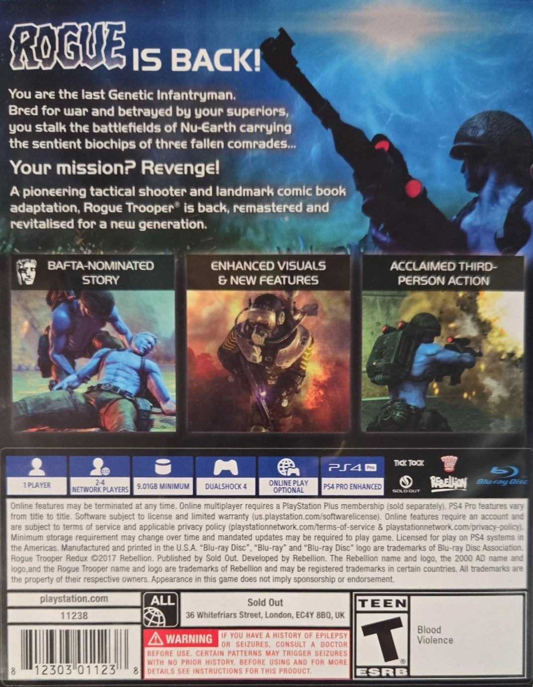 Rogue Trooper Redux PS4 - Video Game - Used - CaveGamers - Image 2
