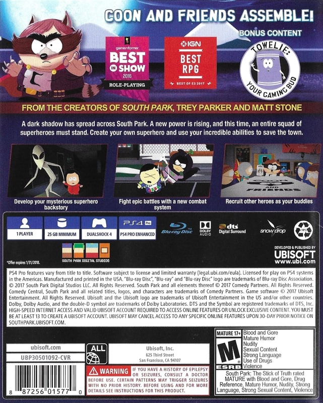 South Park: The Fractured But Whole PS4 - Video Game - Used - CaveGamers - Image 2