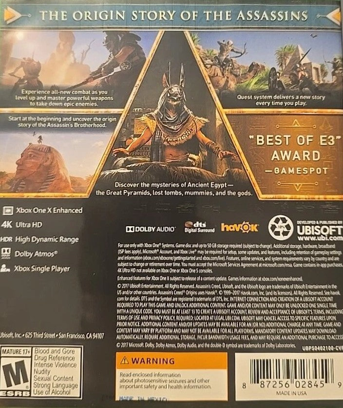 Assassin's Creed: Origins Xbox One - Video Game - Used - CaveGamers - Image 2