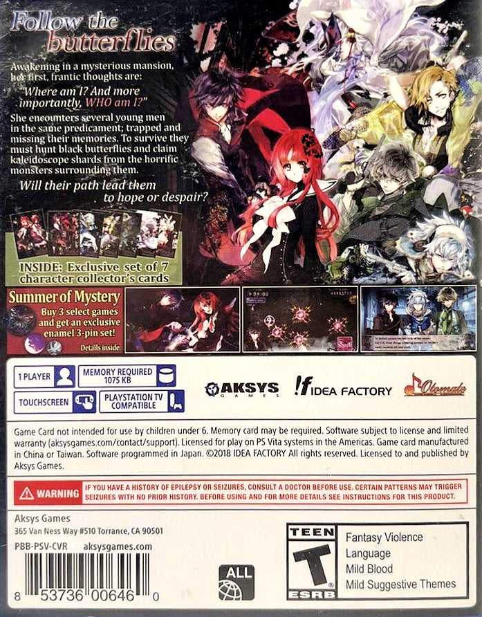 Psychedelica of the Black Butterfly PSV - Video Game - Used - CaveGamers - Image 2