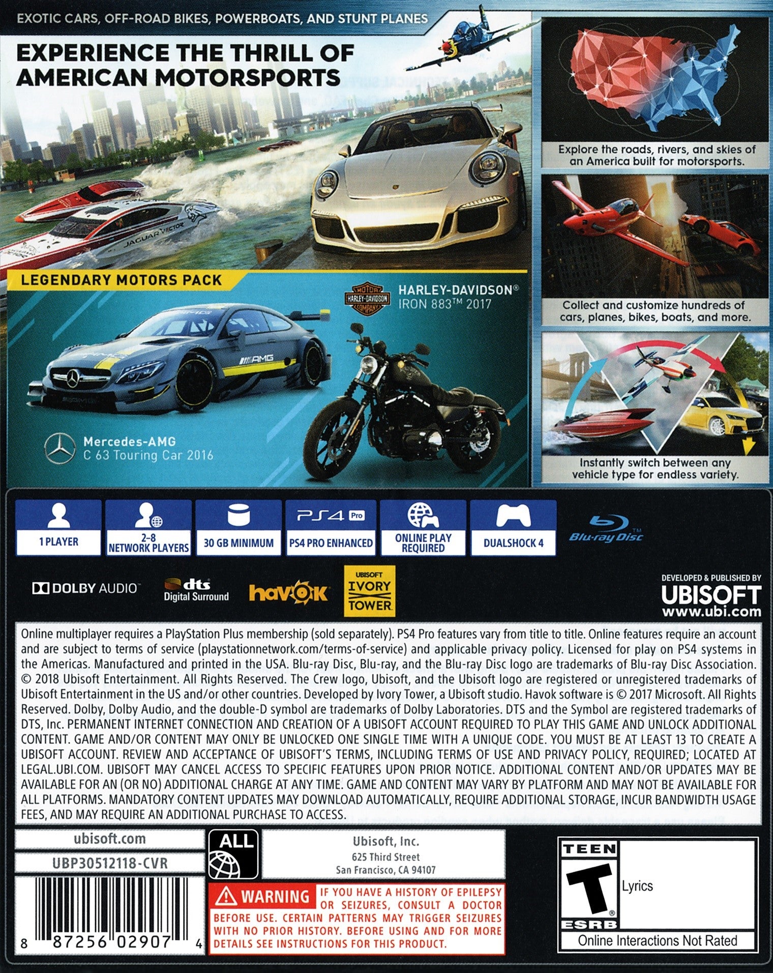 The Crew 2 PS4 - Video Game - Used - CaveGamers - Image 2