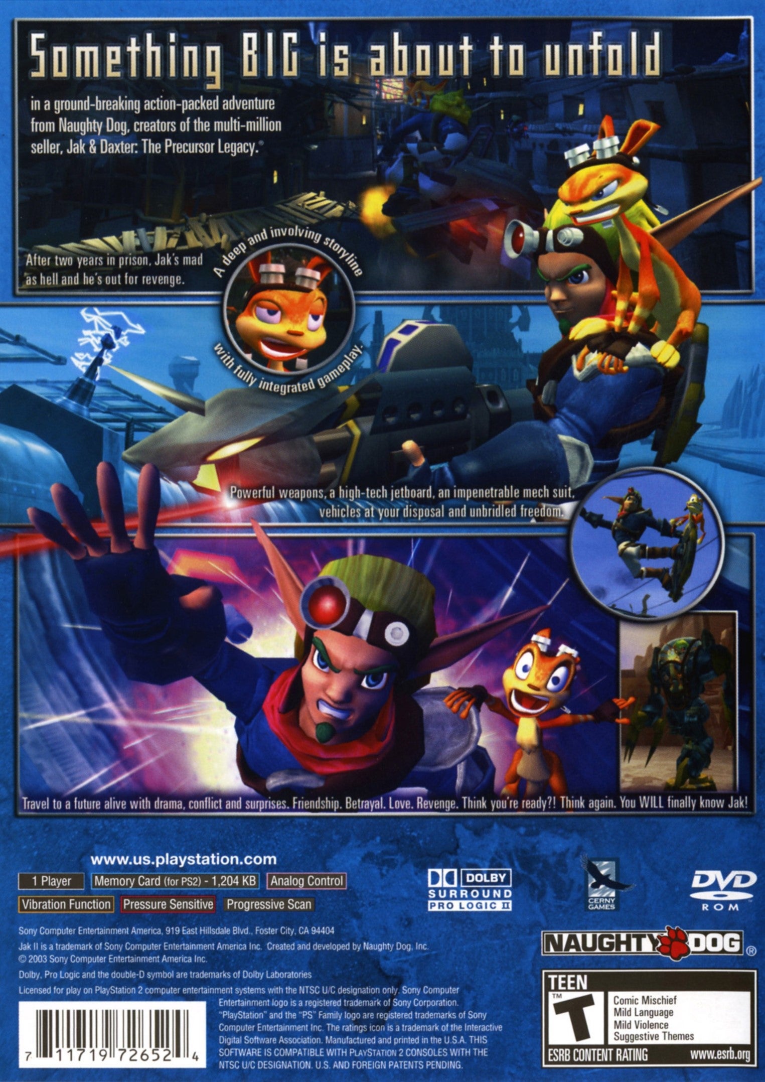 Jak II PS2 - Video Game - Used - CaveGamers - Image 2