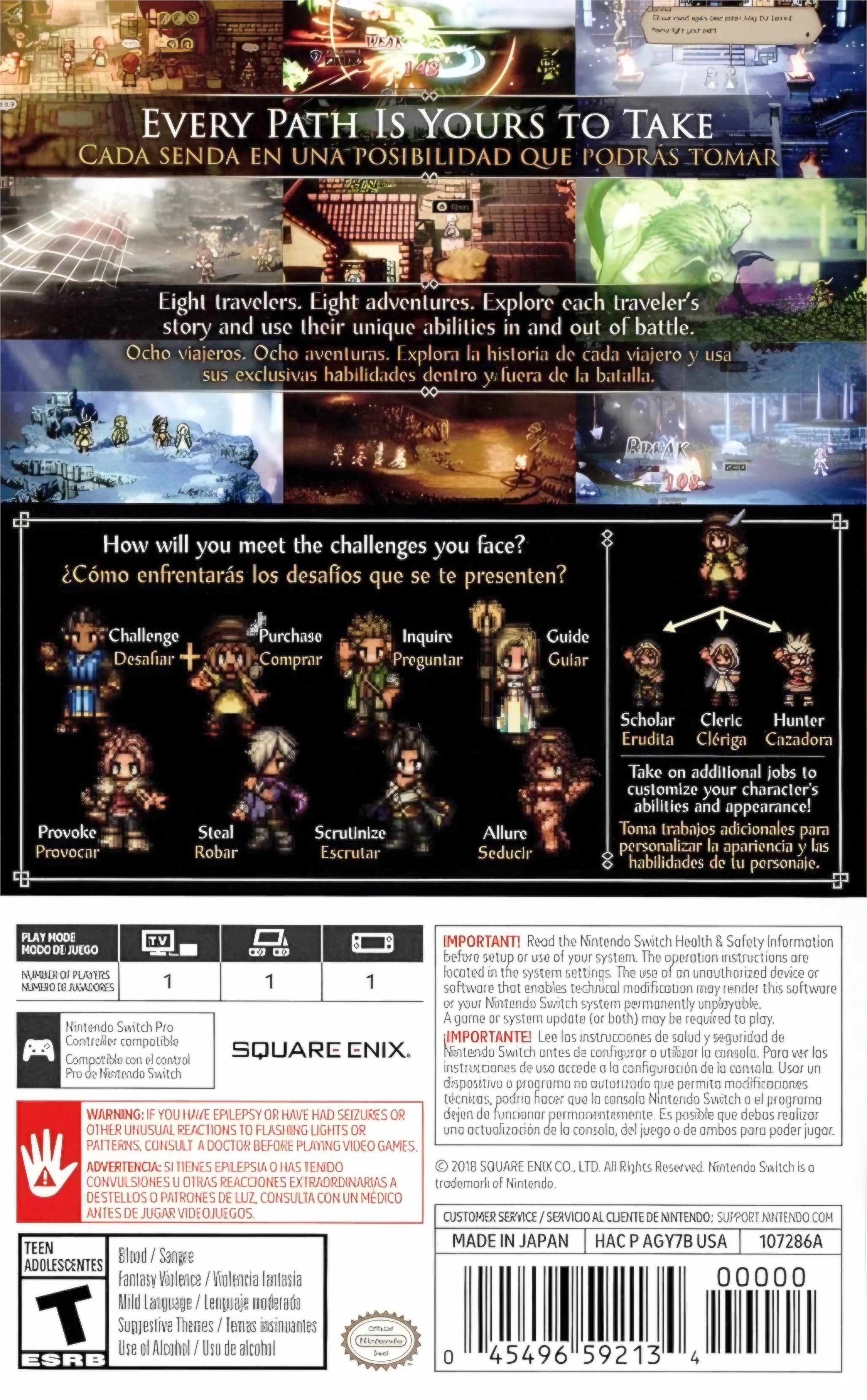 Octopath Traveler Switch - Video Game - Used - CaveGamers - Image 2