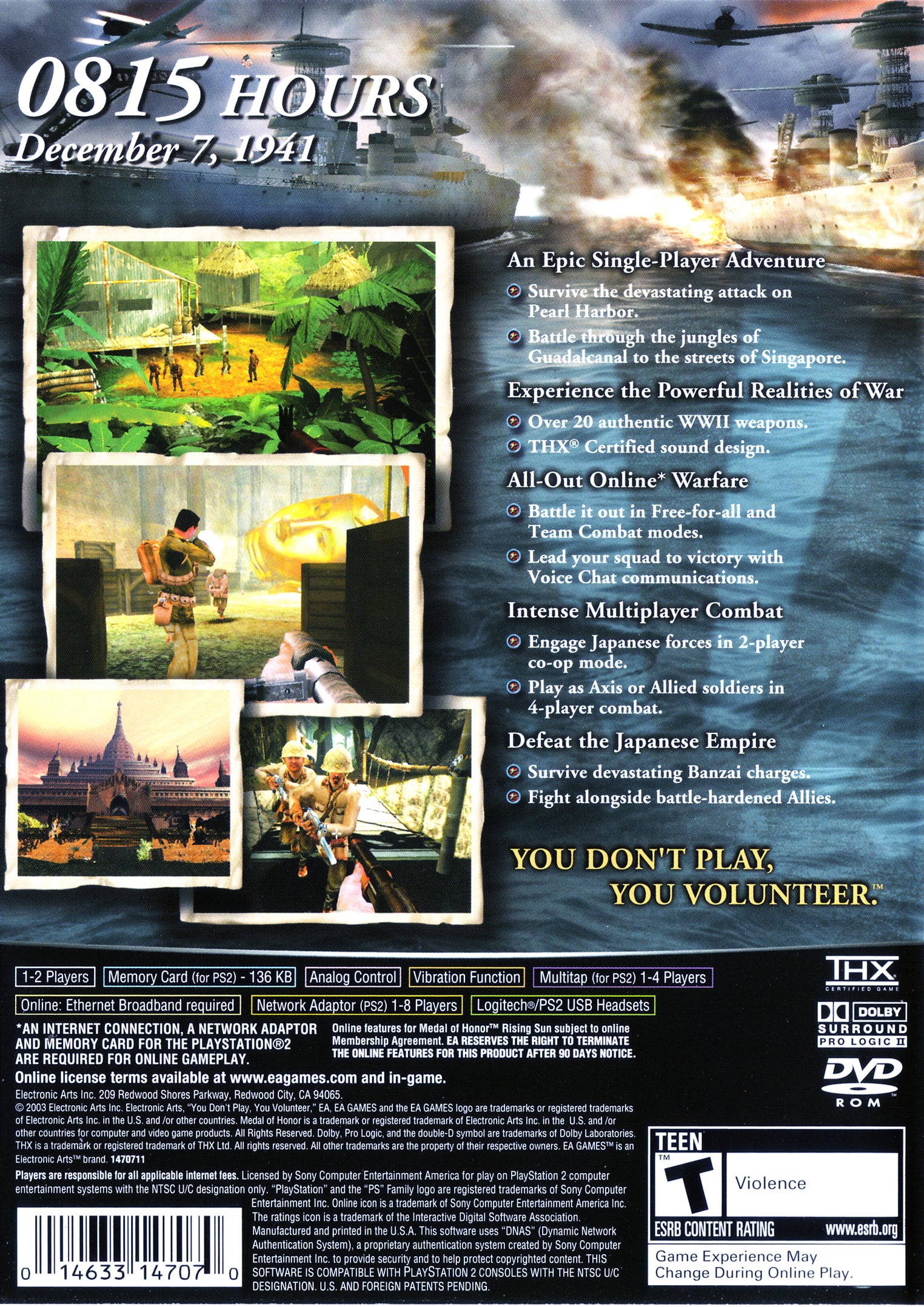 Medal of Honor: Rising Sun PS2 - Video Game - Used - CaveGamers - Image 2