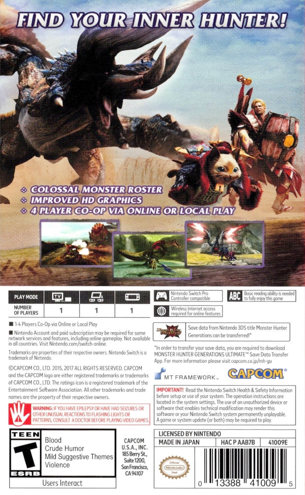 Monster Hunter Generations Ultimate Switch - Video Game - Used - CaveGamers - Image 2