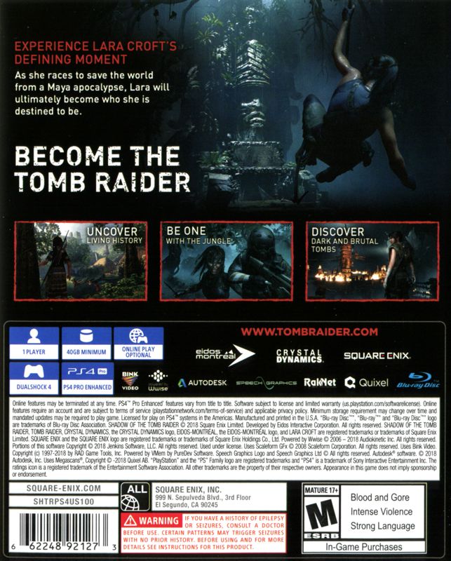 Shadow of The Tomb Raider PS4 - Video Game - Used - CaveGamers - Image 2