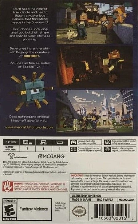 Minecraft: Story Mode Season Two Switch - Video Game - Used - CaveGamers - Image 2