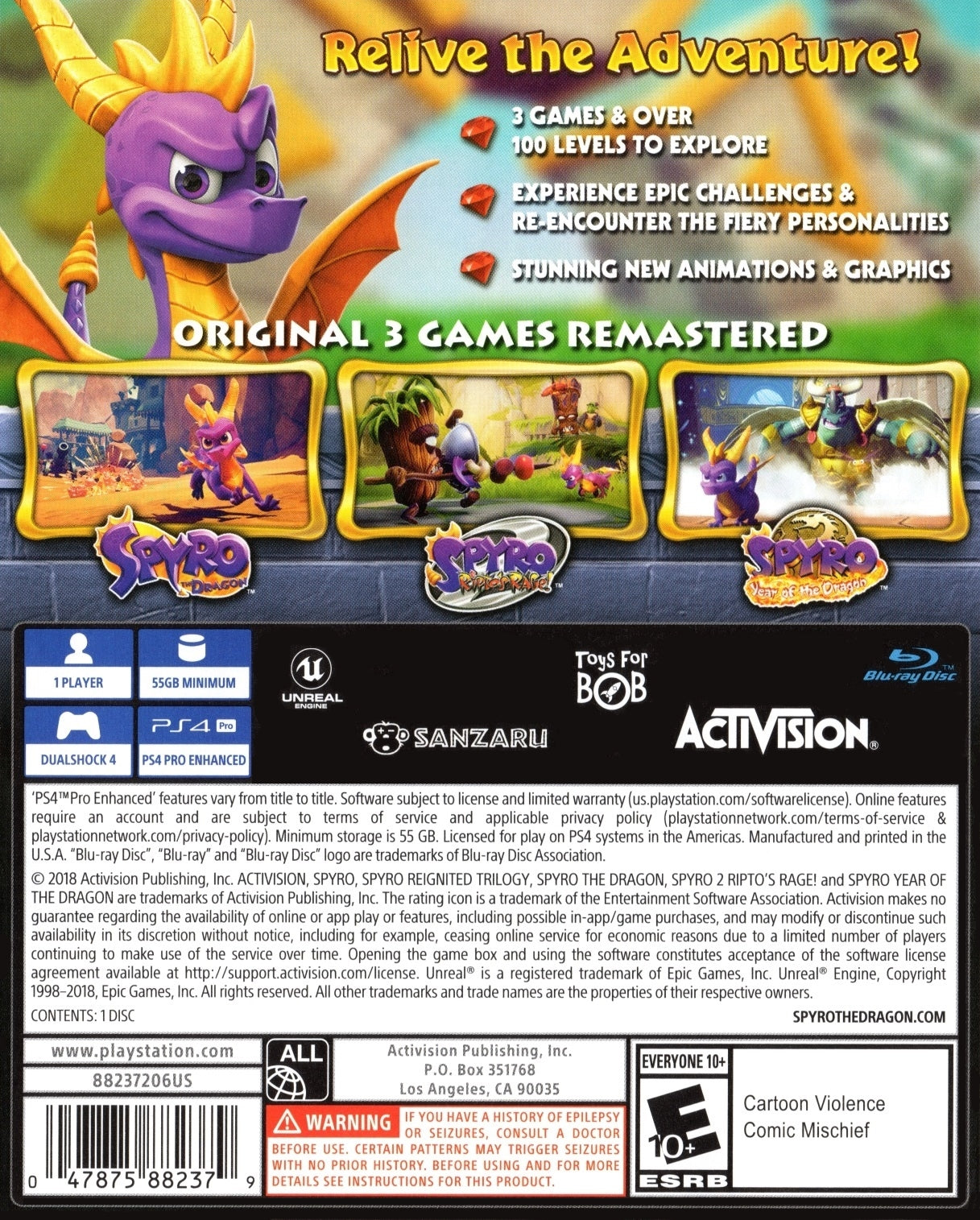 Spyro Reignited Trilogy PS4 - Video Game - Used - CaveGamers - Image 2