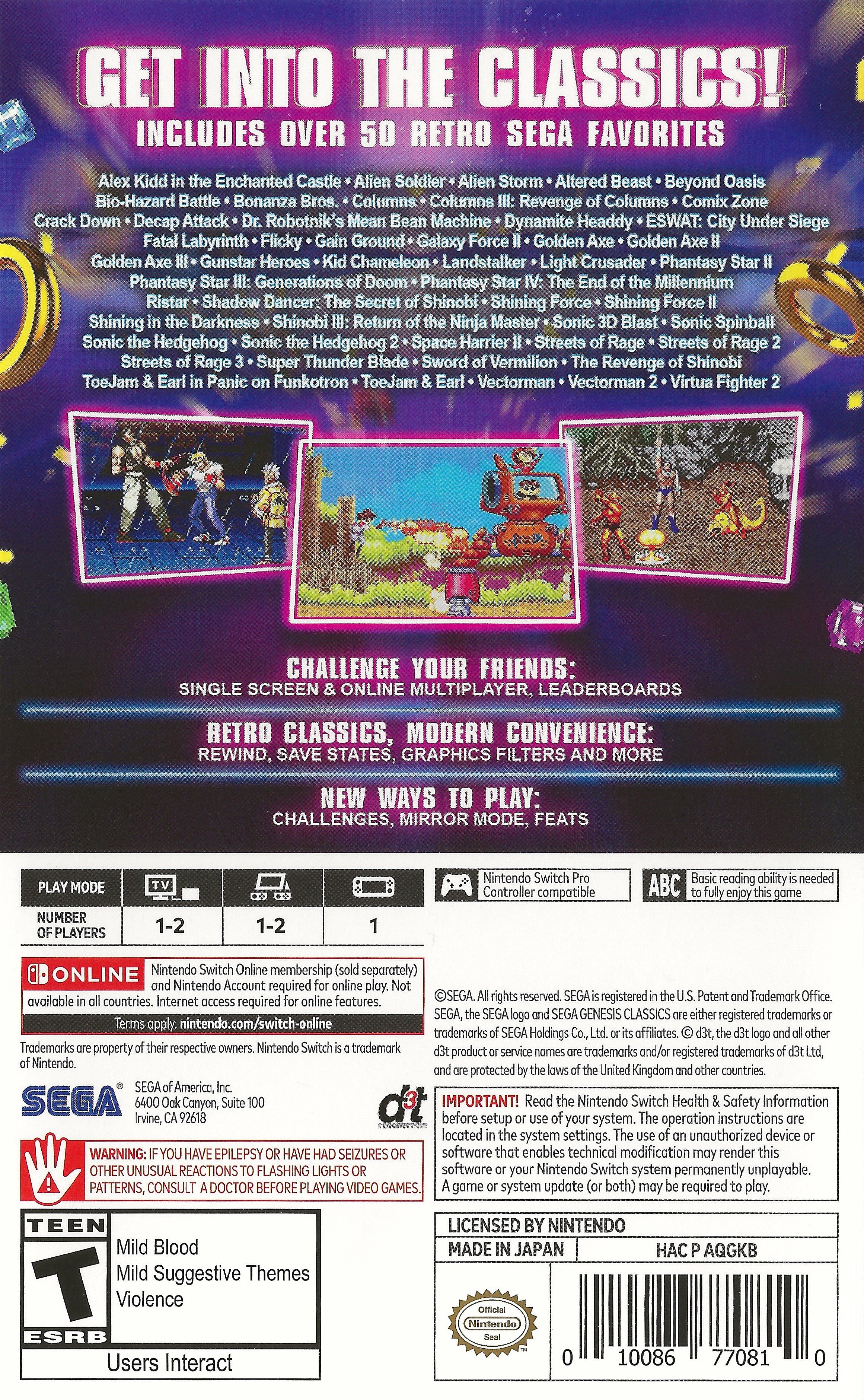 Sega Genesis Classics Switch - Video Game - Used - CaveGamers - Image 2
