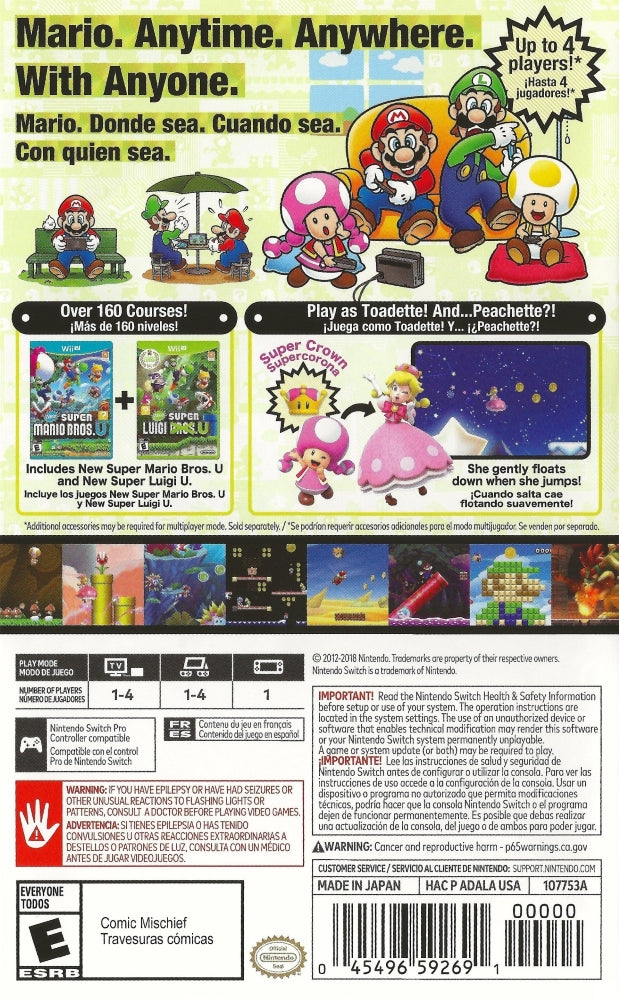 New Super Mario Bros. U Deluxe Switch - Video Game - Used - CaveGamers - Image 2