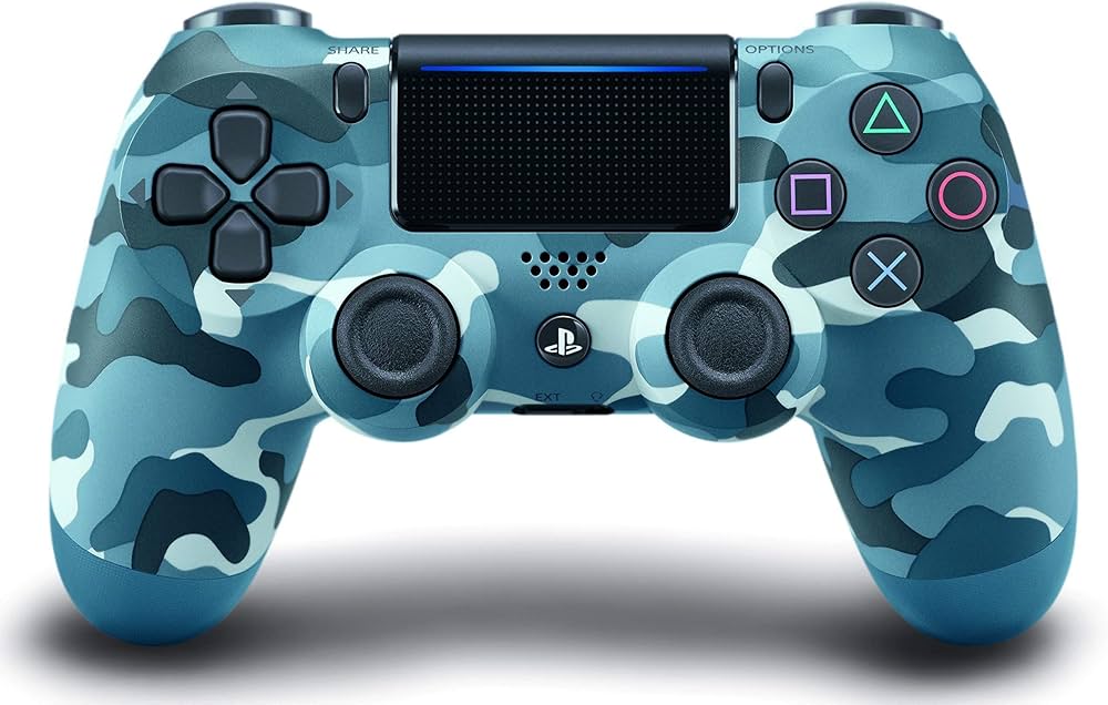 PlayStation 4 Dualshock 4 Wireless Controller - Blue Camo PS4 - Video Game Accessory - Used - CaveGamers