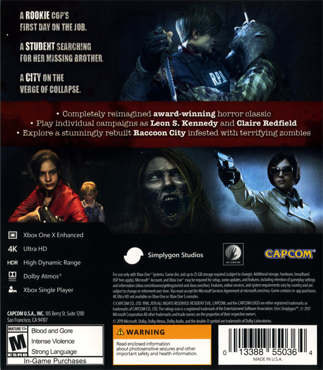 Resident Evil 2 Xbox One - Video Game - Used - CaveGamers - Image 2