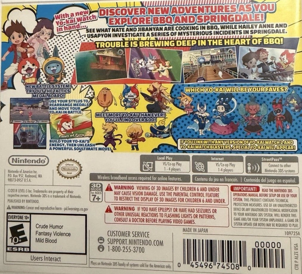 Yo-Kai Watch 3 3DS - Video Game - Used - CaveGamers - Image 2