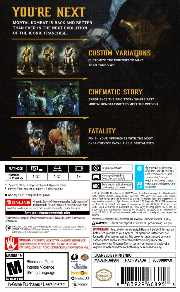 Mortal Kombat 11 Switch - Video Game - Used - CaveGamers - Image 2