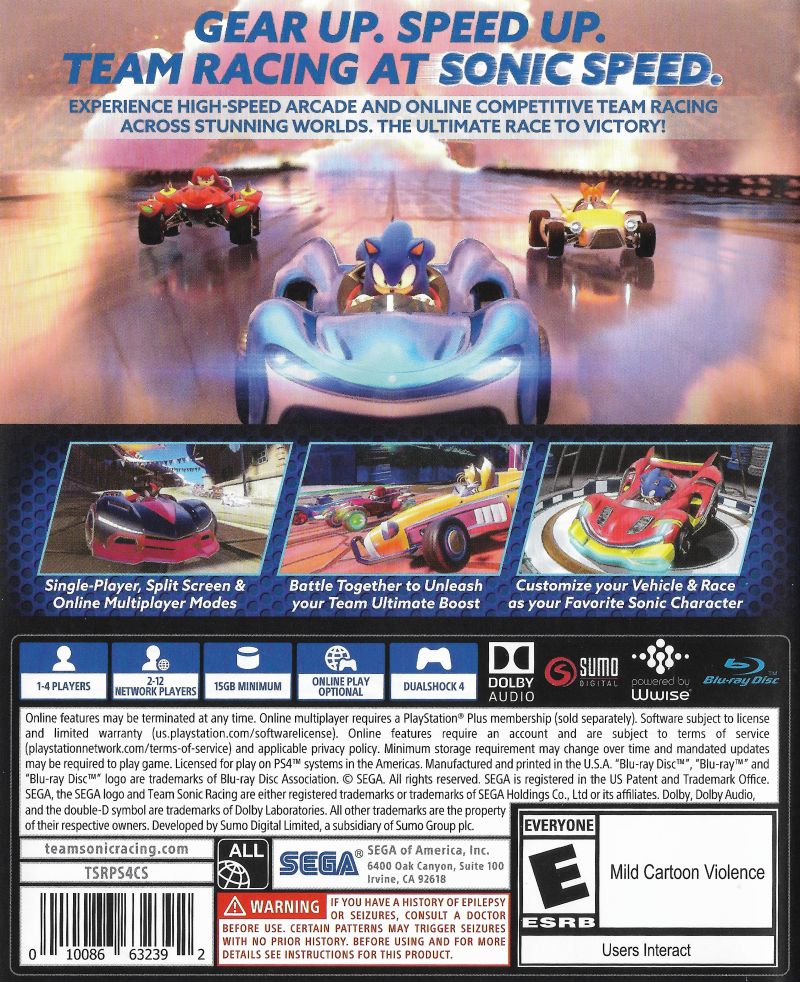 Team Sonic Racing PS4 - Video Game - Used - CaveGamers - Image 2