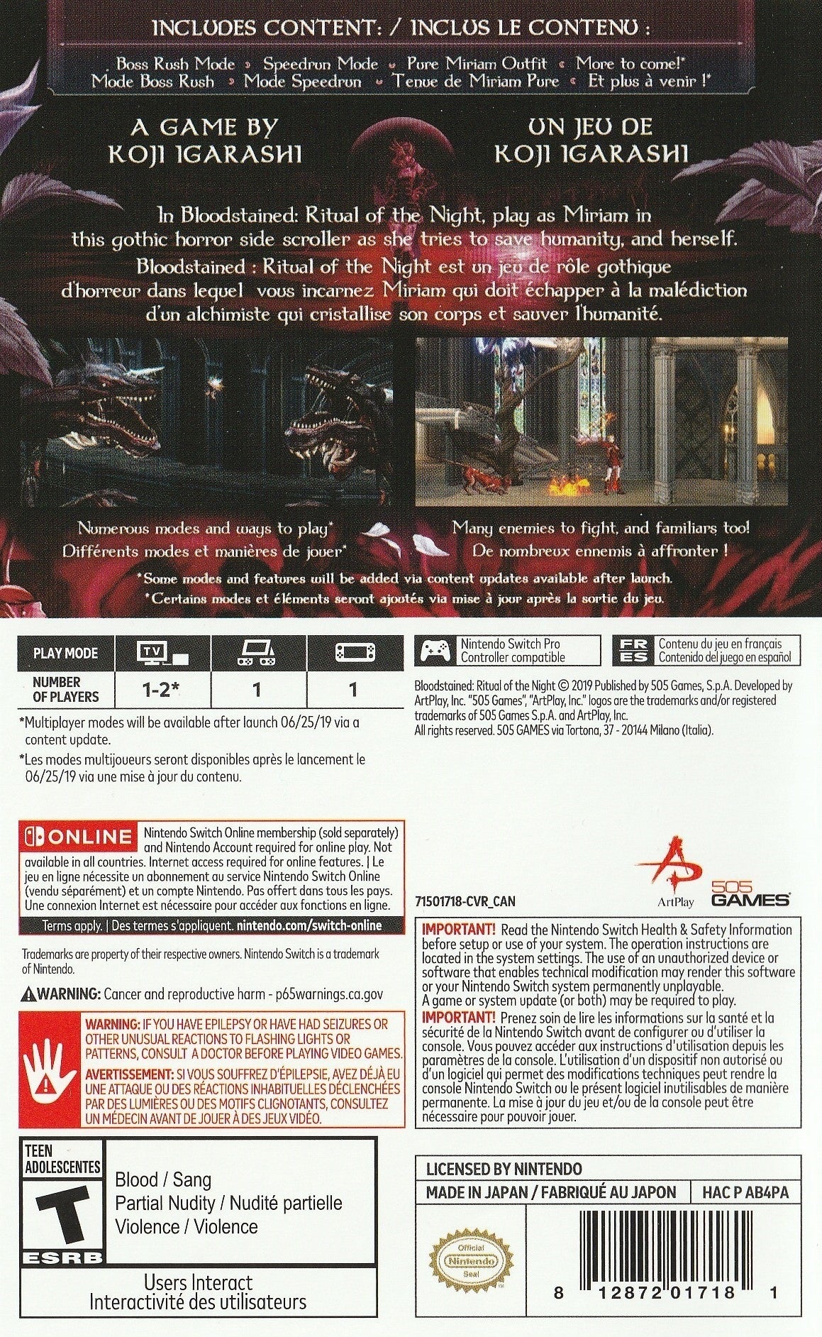 Bloodstained: Ritual of the Night Switch - Video Game - Used - CaveGamers - Image 2
