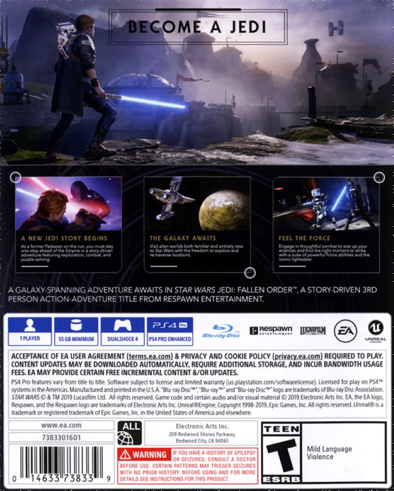 Star Wars Jedi: Fallen Order PS4 - Video Game - Used - CaveGamers - Image 2