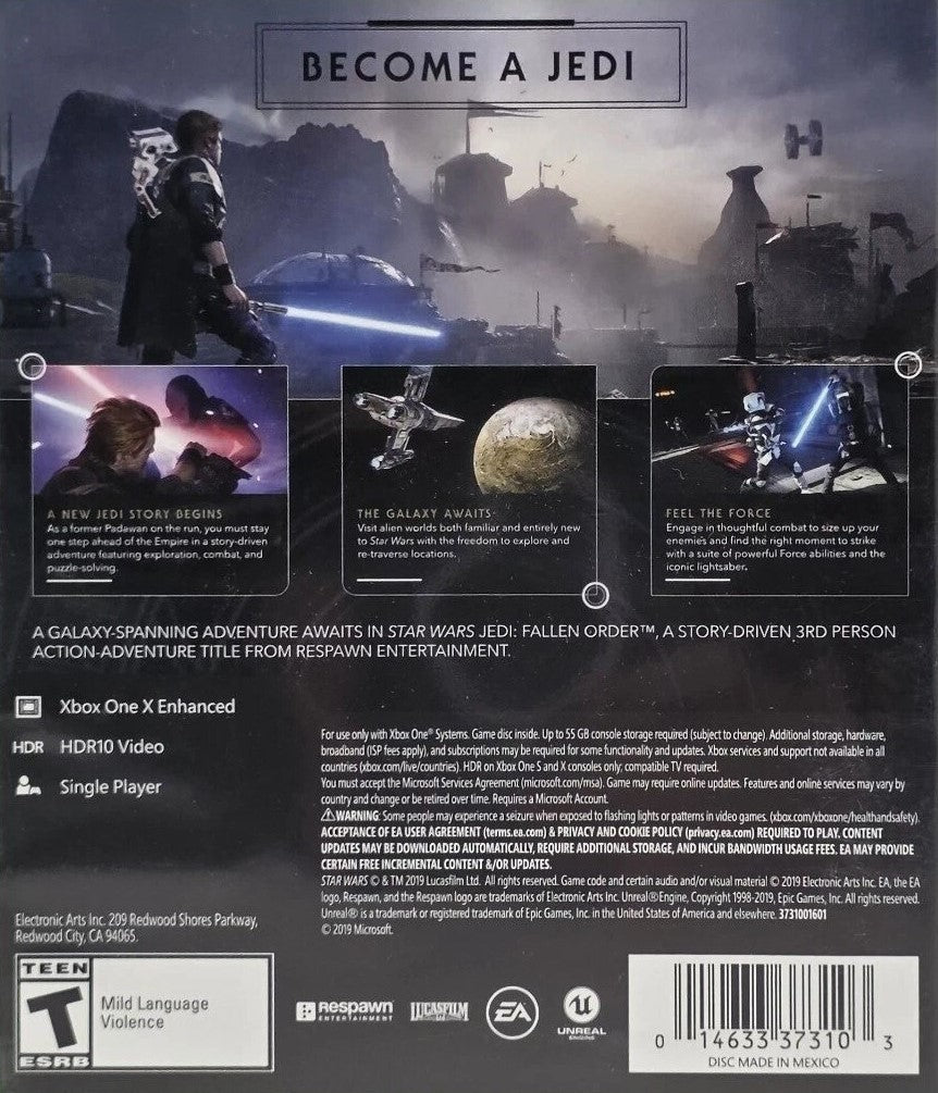 Star Wars Jedi: Fallen Order Xbox One - Video Game - Used - CaveGamers - Image 2