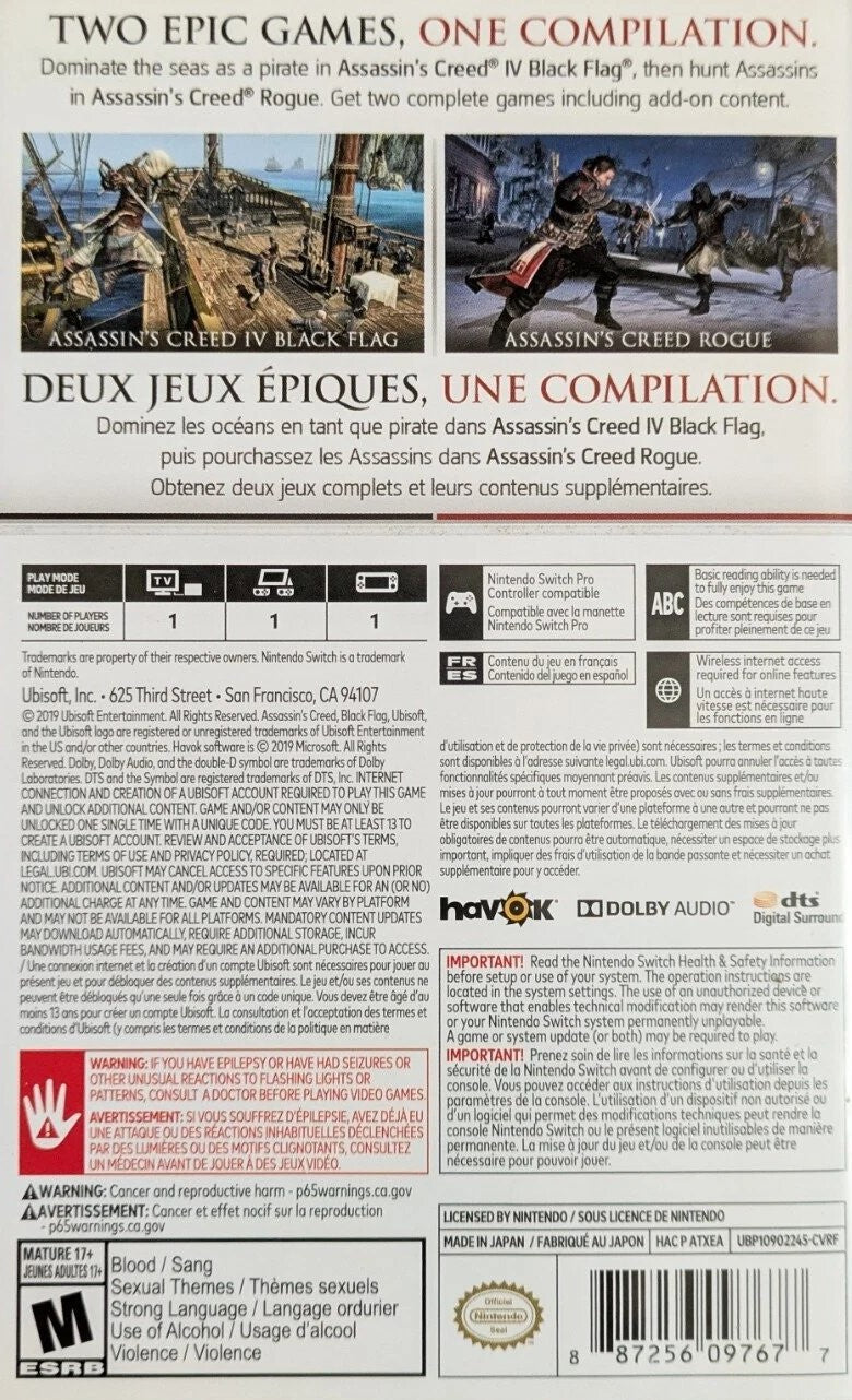 Assassin's Creed: The Rebel Collection Switch - Video Game - Used - CaveGamers - Image 2
