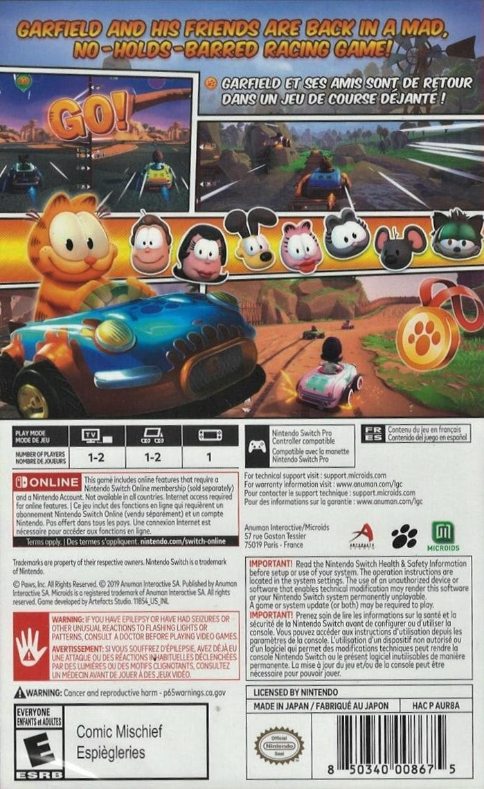 Garfield Kart: Furious Racing Switch - Video Game - Used - CaveGamers - Image 2