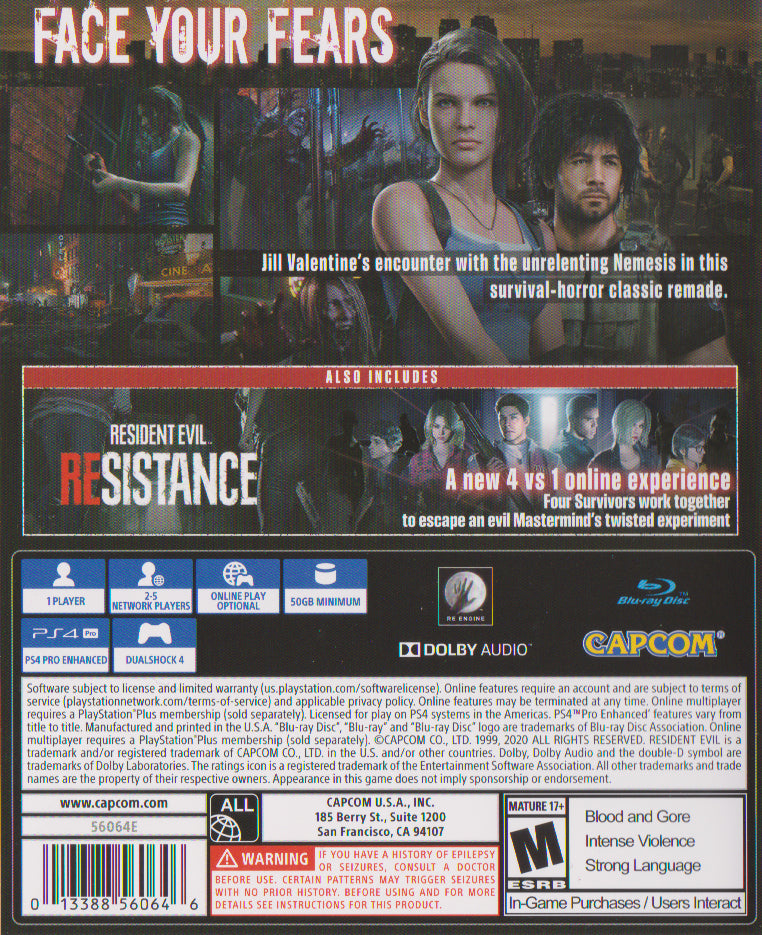 Resident Evil 3 PS4 - Video Game - Used - CaveGamers - Image 2