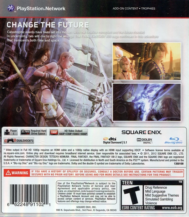 Final Fantasy XIII-2 PS3 - Video Game - Used - CaveGamers - Image 2