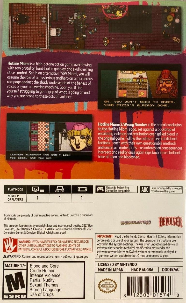 Hotline Miami Collection Switch - Video Game - Used - CaveGamers - Image 2
