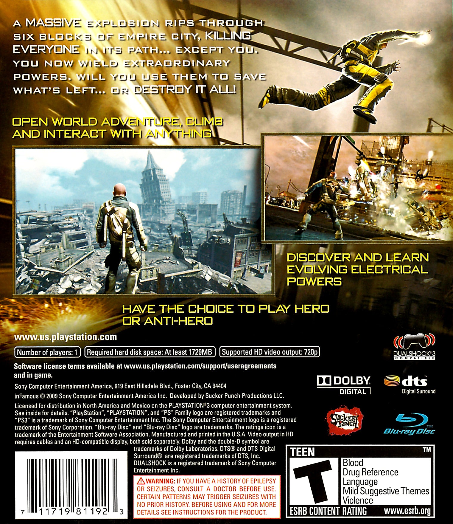 Infamous PS3 - Video Game - Used - CaveGamers - Image 2