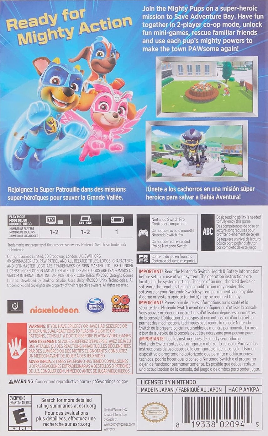 Paw Patrol: Mighty Pups Save Adventure Bay Switch - Video Game - Used - CaveGamers - Image 2
