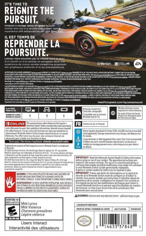 Need for Speed: Hot Pursuit Remastered Switch - Video Game - Used - CaveGamers - Image 2