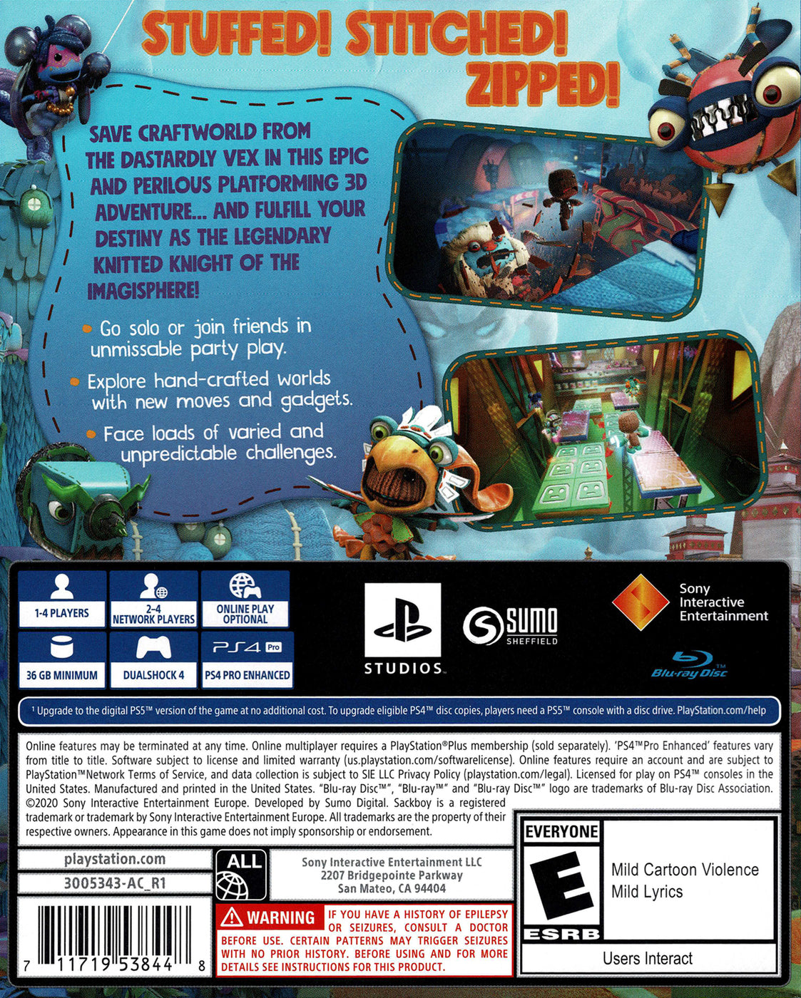 Sackboy: A Big Adventure PS4 - Video Game - Used - CaveGamers - Image 2