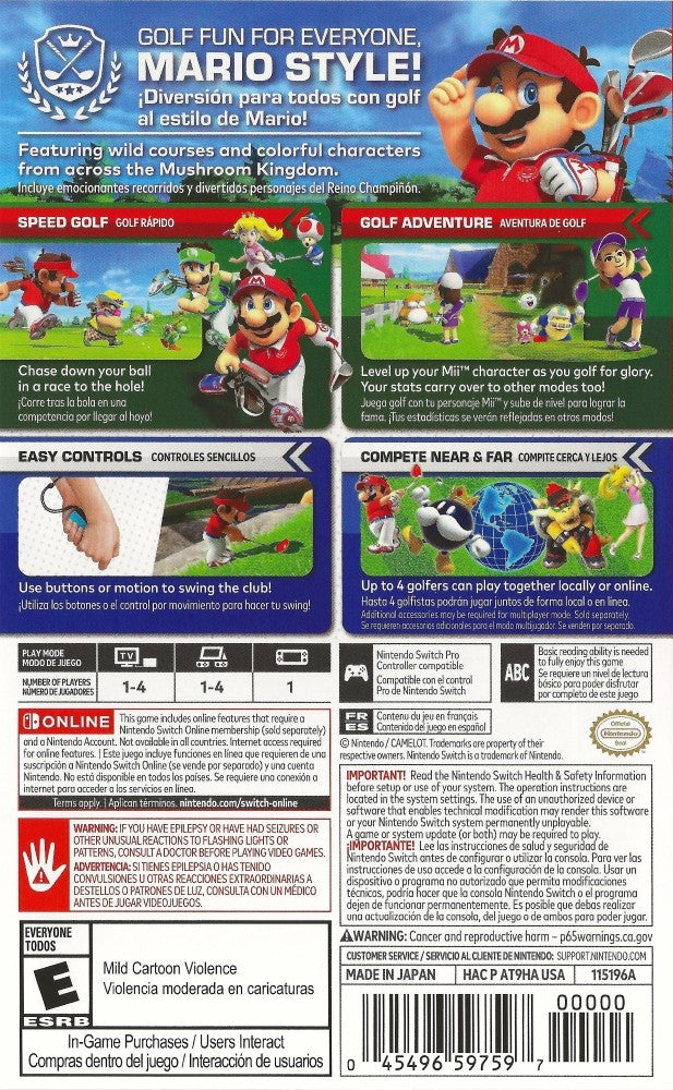 Mario Golf: Super Rush Switch - Video Game - Used - CaveGamers - Image 2