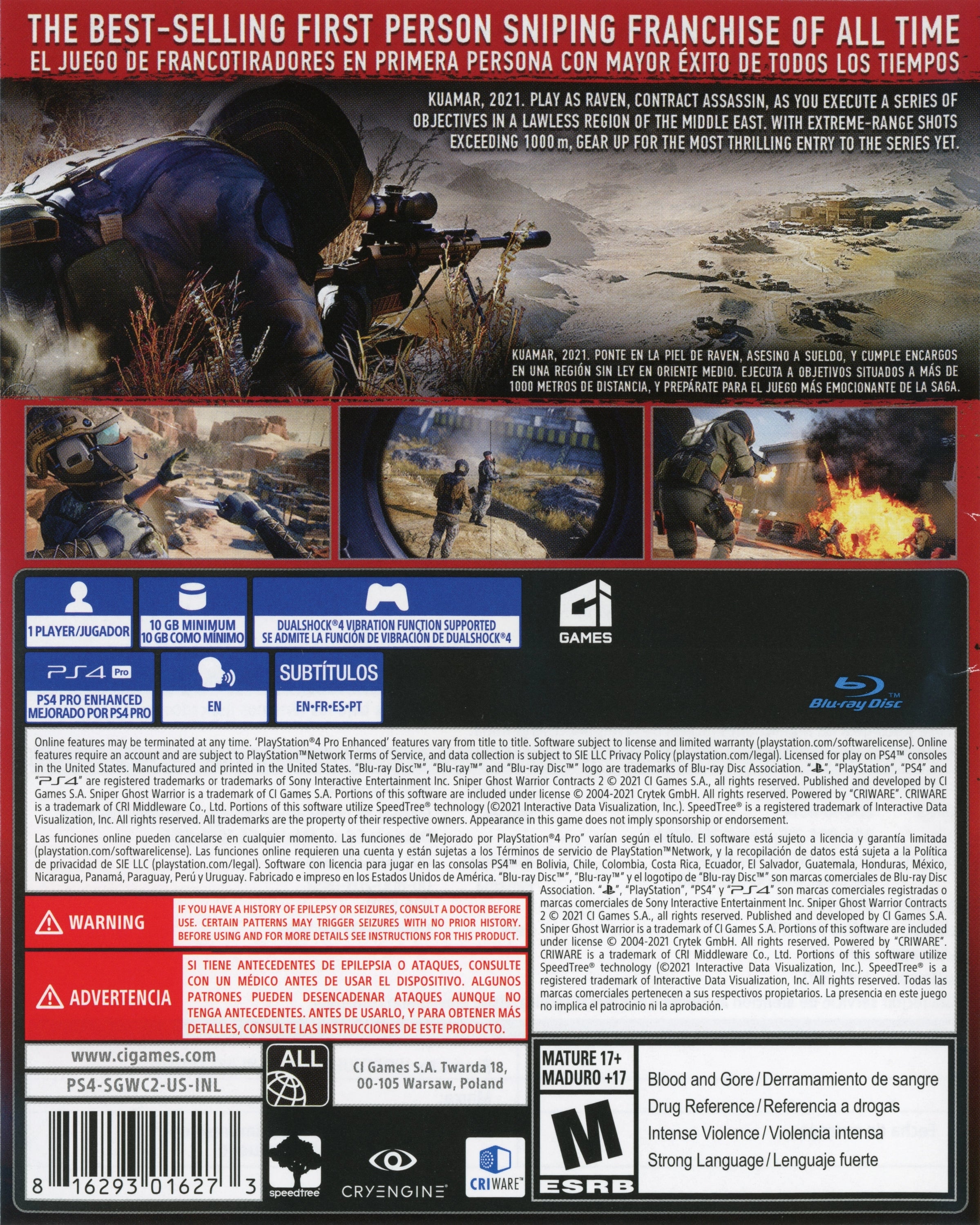 Sniper: Ghost Warrior Contracts 2 PS4 - Video Game - Used - CaveGamers - Image 2