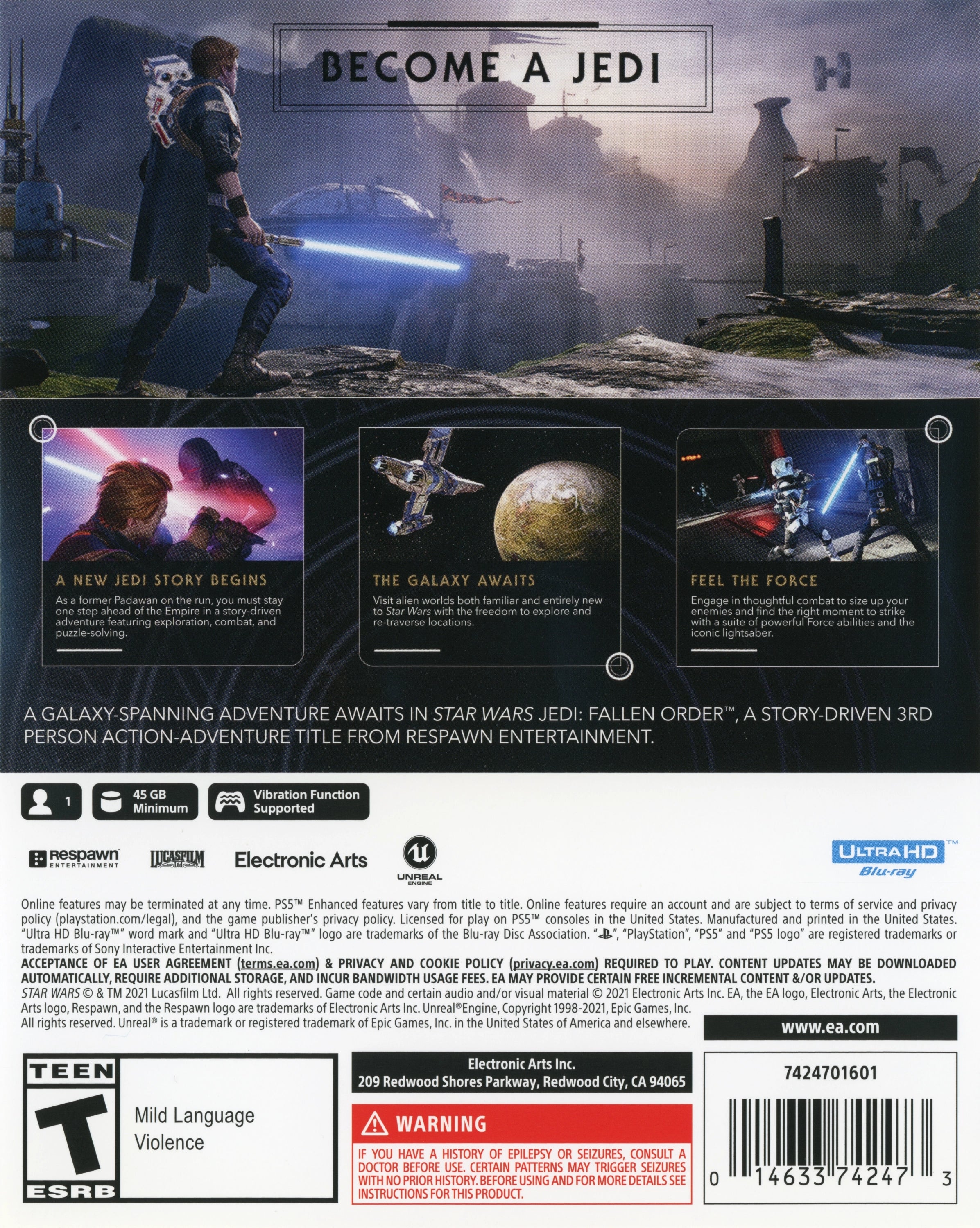 Star Wars Jedi: Fallen Order PS5 - Video Game - Used - CaveGamers - Image 2