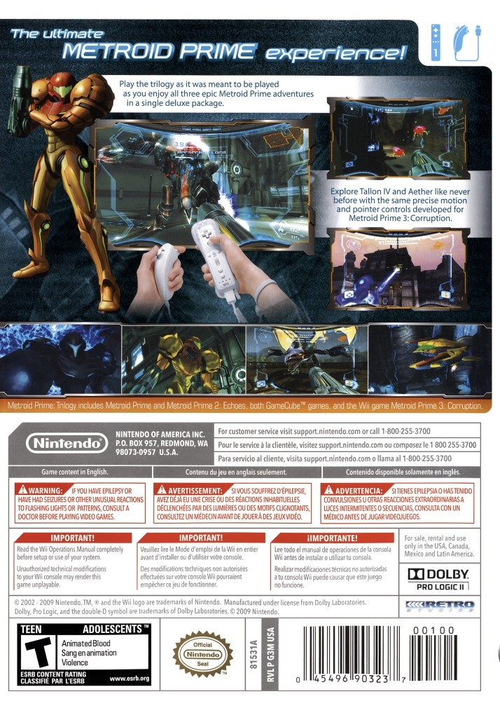 Metroid Prime Trilogy Wii - Video Game - Used - CaveGamers - Image 2